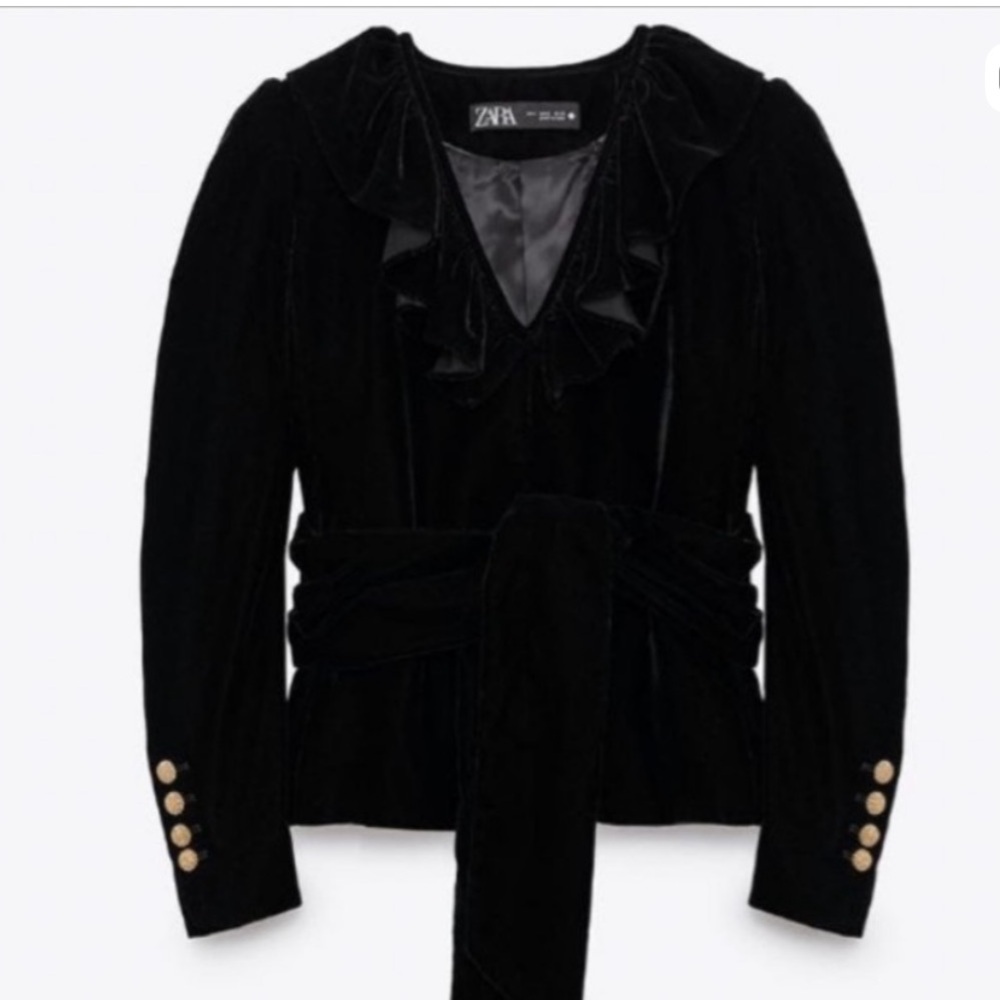Zara Black Velvet Jacket